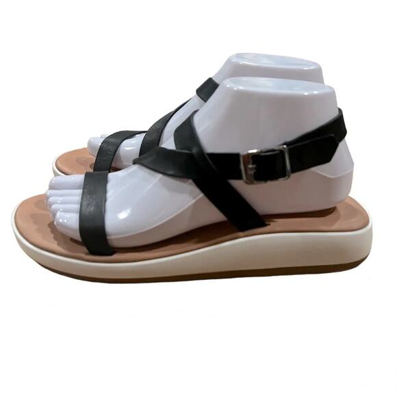 CORSO COMO Celano Ankle Wrap Open Toe Sandal In Black Leather Size 8 - Picture 6 of 11